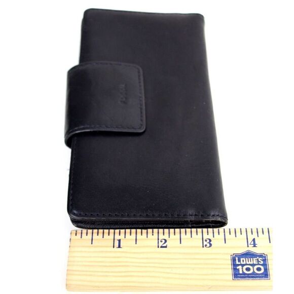 VTG FOSSIL BLACK GENUINE LEATHER ID CARD COIN HOLDER BILL BIFOLD WALLET (1) - Picture 9 of 9